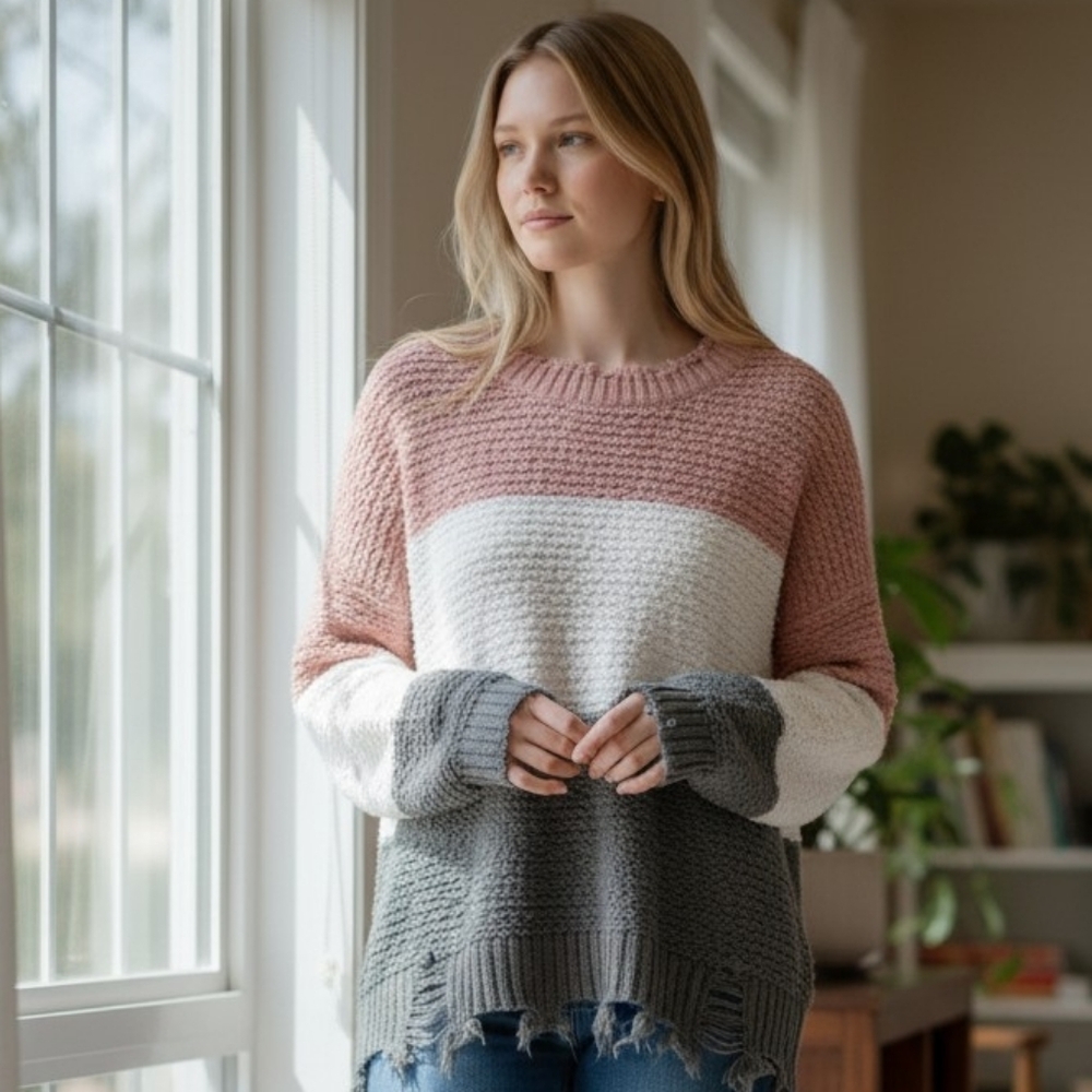 Jolie & Joy Colorblock Knit Sweater